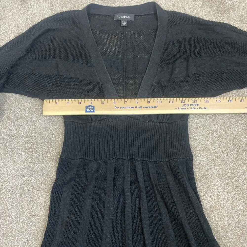 Bebe Silk Blend Crochet Tunic Beach Cover Up Dress Womens Sz M Y2K 90s Grunge